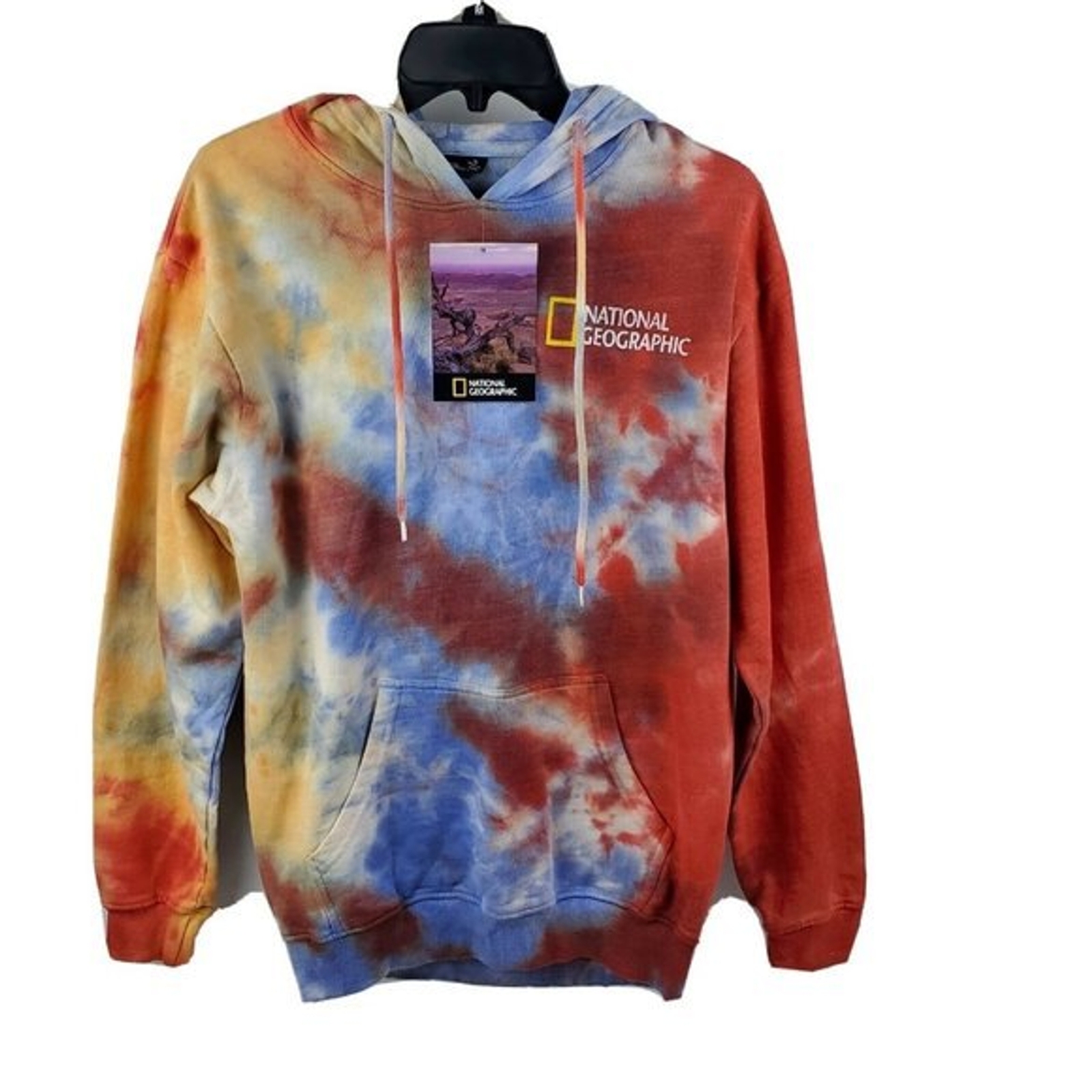 national geographic yellow tie dye hoodie