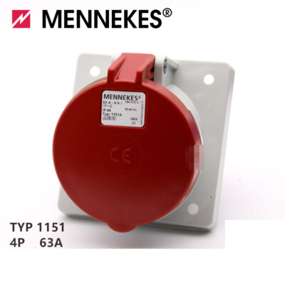 New 1PCS MENNEKES Panel mounted socket TYP1151A 63A 380V 4 IP44 free ship