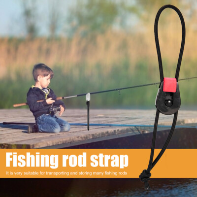 Elastic Fishing Rod Tie Strap Bungee Leash Pole Tie Down Wrap Band