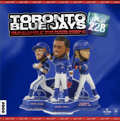 Toronto Blue Jays 28 Run Game Mini Bobblehead Scene - Ltd Ed 228 IN Hand!