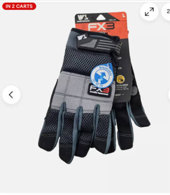 Men's Work Gloves Size L Wells Lamont FX3 Cool Synthetic Leather blue