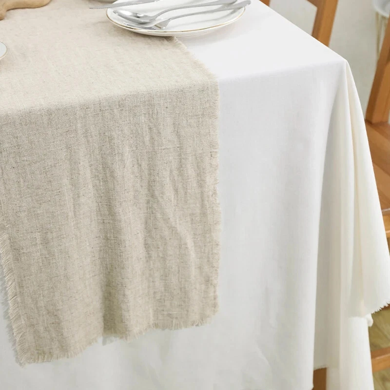 Cotton Linen Table Runner with Tassel,Tablecloth, Coffee Table Cover Board Decor - Image 4 of 4