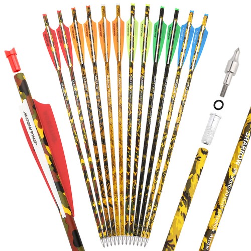 12x 16" 17" 18" 20" 22" Crossbow Bolts Archery Carbon Arrows Bow Hunting Shoot - Picture 6 of 19