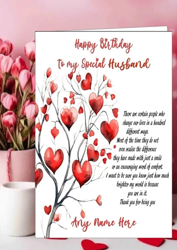 Personalised birthday card Husband partner boyfriend fiancé Wife Fiancée