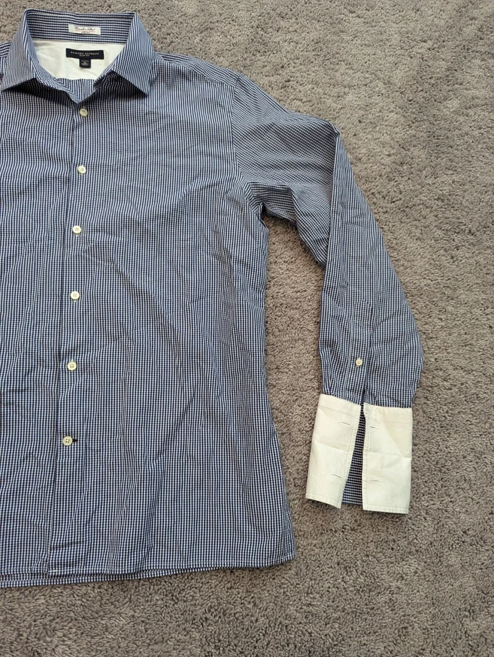 Camisa de vestir Banana Republic para hombre extra grande puño francés calce ajustado 100 % algodón Foto 2 de 4