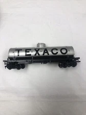 TYCO HO Scale TEXACO Tanker Train Car Working Plastic Silver Made in Hong Kong
