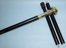 Brass Handle Travelers Compass Gentleman's Walking Stick, 38 Inch, Hardwood Gift