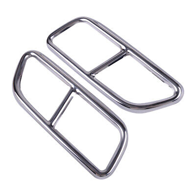 Chrome Rear Cylinder Exhaust Pipe Cover Trim Fit For Volvo S60 V60 2014-2019