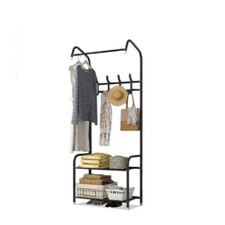 Meuble de Rangement Portant vêtement, Porte-Manteau, avec étagères à Chaussures