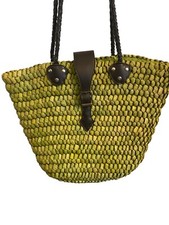 vintage green basket purse