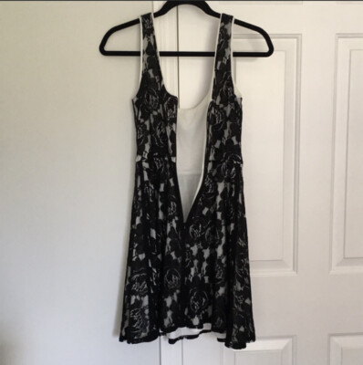 love...ady - Black & White Lace Floral Mini Dress | eBay