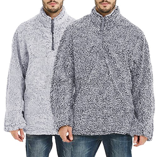 UK Mens Fluffy Fleece Warm Sweater 
