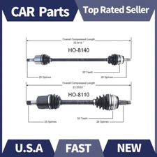Pair Front CV Axle Shaft For Honda Civic FWD DX EX LX 01-05 SurTrack Set NEW_HL