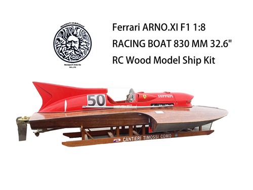 Ferrari ARNO.XI F1 1:8 BARCO DE CARRERAS 830 MM 32,6" RADIOCONTROL MODELO DE MADERA KIT DE ENVÍO - Imagen 3 de 23