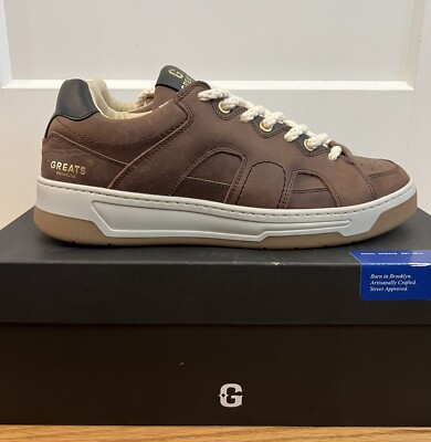 GREATS Brooklyn Men s Cooper Low Lace-Up Brown Sneakers Size 10 US New with Box