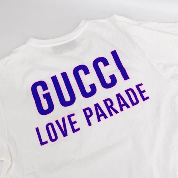 Gucci 548334 T Shirt Back Logo Print Love Parade Size S Used