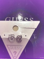 Boucles d'oreilles clous Guess G originales femme, fille avec diamants dans coffret cadeau - Neuf