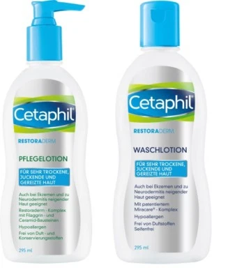 CETAPHIL Restoraderm Waschlotion und Pflegelotion je 295ml TOPANGEBOT