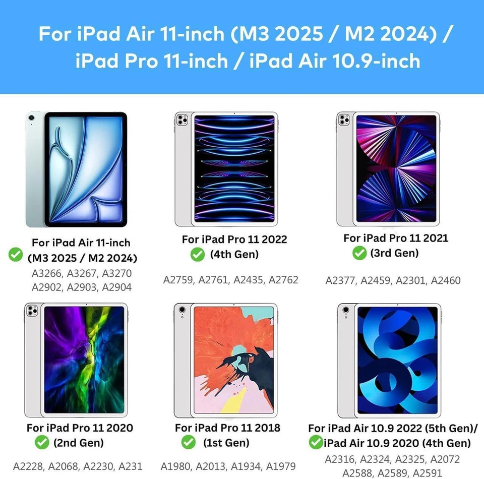 Magic Keyboard Case for iPad Air 11 M3 M2 iPad Pro 11 iPad Air 5 Air 4 10.9 inch - Image 2 of 4