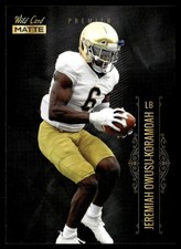 2021 Wild Card Matte Jeremiah Owusu-Koramoah Rookie Notre Dame Fighting Irish. rookie card picture