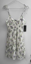 Wild Fable Purple Floral Smocked Babydoll Tiered Mini Sun Dress Tie Strap XS NWT