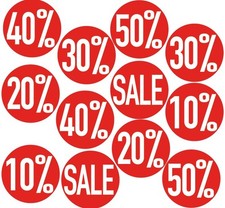 Aufkleber 10cm rund Sticker Prozent Rabatt Sale Verkauf Preis Aktion Ausverkauf