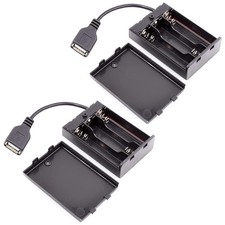 2-Pack of 3 AA Battery Holders with USB Cable Easy Install for Safe Powering