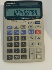 Vintage Sharp EL-386R Elsi Mate Calculator 10-Digit Desktop Stand Tested Working