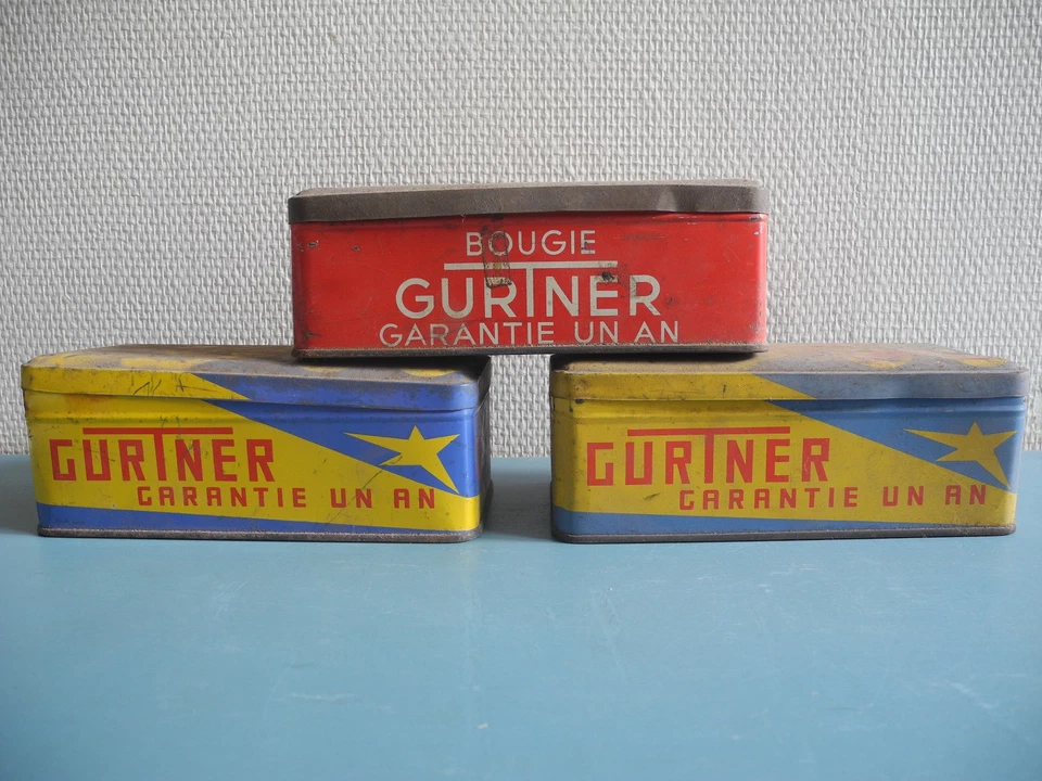 anciennes boîtes bougies Gurtner déco garage automobilia boxes spark plugs auto - Photo 2/4