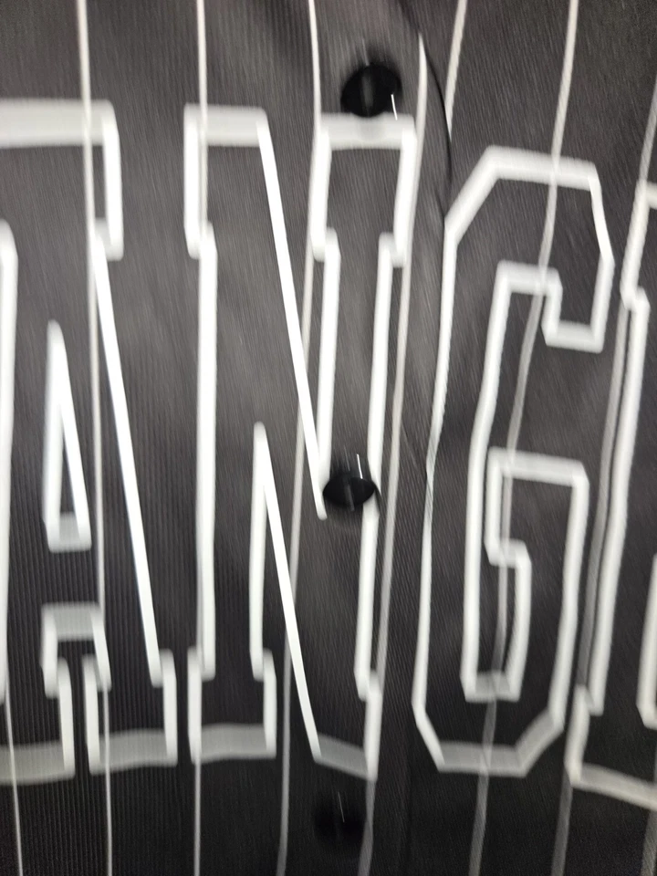 Los Angeles Baseball Jersey LA City Button Mens 2XL Black Stripes Blue Trim - Image 3 of 4