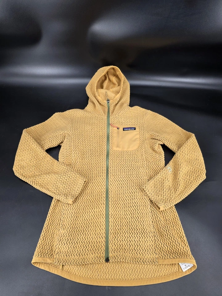 Patagonia R1 Air Fleece Hoody Jacket Women's Sz 2XS Wool Yellow/Green Full Zip - Image 2 of 4