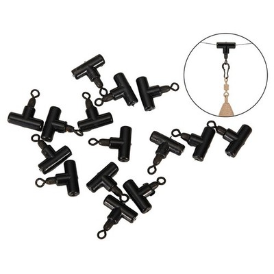 Wirbel Angeln Reißverschlussschieber Rollen Schwarz Swivels Rigs Connect