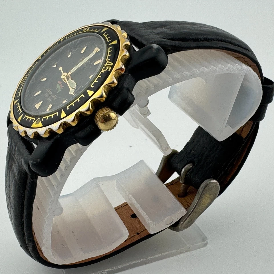 ESQ Reloj Cuarzo Sumergible Mujer 100m Bisel Giratorio Cuero Fecha Batería Nueva Foto 4 de 4