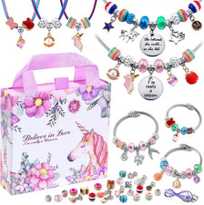 Girls Charm Bracelet Making Kit Unicorn Jewelry Crafts Gift Ages 6 to 12