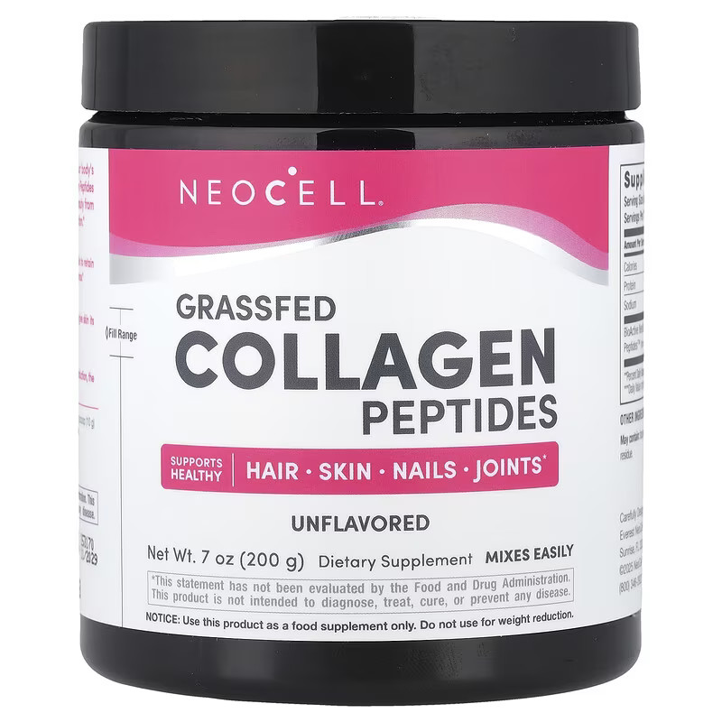 NeoCell, Grass fed Collagen Peptides, Unflavoured, 7 oz (200 g)