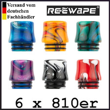6 x Reewape Resin 810er Drip Tip Set Box Mundst&uuml;ck E-Zigarette