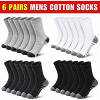 6 Pairs Mens Sports Socks Cotton Rich Cushioned Football Crew Sock Size 6-11 UK