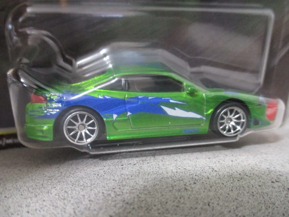 Hot Wheels Fast & Furious 25 1995 Mitsubishi Eclipse Green  1:64 Rubber Tires - Image 2 of 4