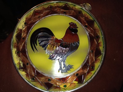 Amia Denver Co. Suncatcher Stained Glass Rooster Hanging Chicken Window 3.5''