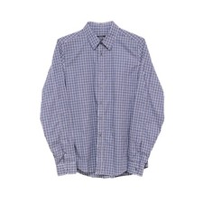 Gucci Men’s Slim Fit Gingham Check Dress Shirt Tom Ford Era Blue White Size 42/L