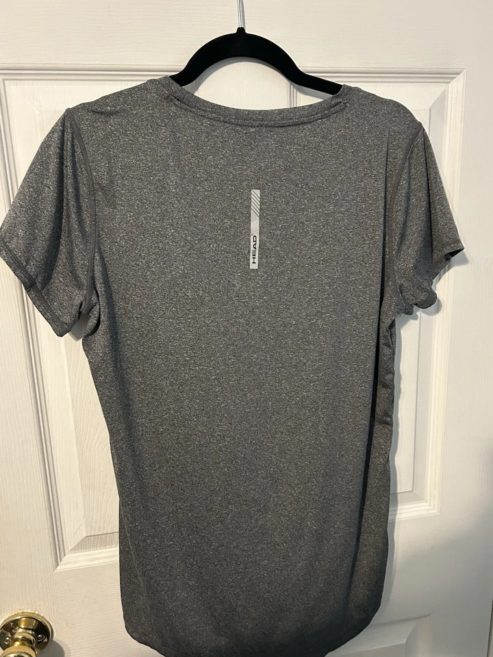 HEAD 女式灰色短袖运动性能上衣吸湿排汗服 L — 第 2/4 张图片