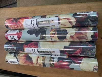 4 Rollen Blumen abziehen und kleben Tapete Vinyl Fablon Möbel Basteln