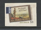 AUSTRALIA 2026 ANZAC DAY Preparing for PEACE $3.00  P and S single stamp
