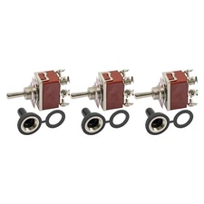 3X Toggle Switch ON/OFF/ON Heavy Duty 15A 250V DPDT Terminal Car Waterproof Cap