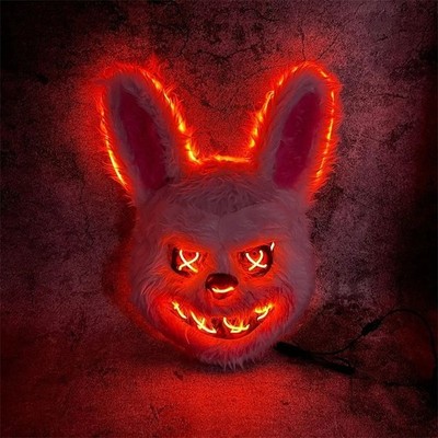 Halloween Leuchtmaske Hase ro Bär Cos Requisiten LED Tanz Party Grusel Maske Halle