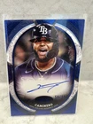 2025 Topps Tier 1 Shots Auto Blue /99 Junior Caminero Rays On Card Color Match