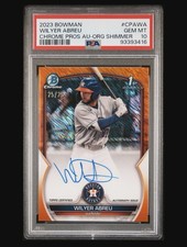 wilyer abreu 1st bowman auto Orange Shimmer /25