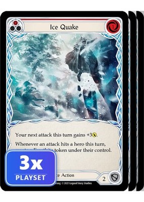 Ice Quake (Red) ELE151 Tales of Aria Rare Flesh & Blood Card Playset of 3