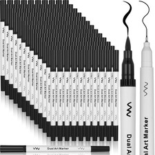150 Pcs Black Drawing Pens Bulk Dual Brush Fineliners Pens Felt Tip Markers f...
