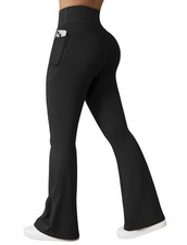 Yoga Pants Women High Waist Butt Lifting Casual Soft Leg Flared Bottoms with ...